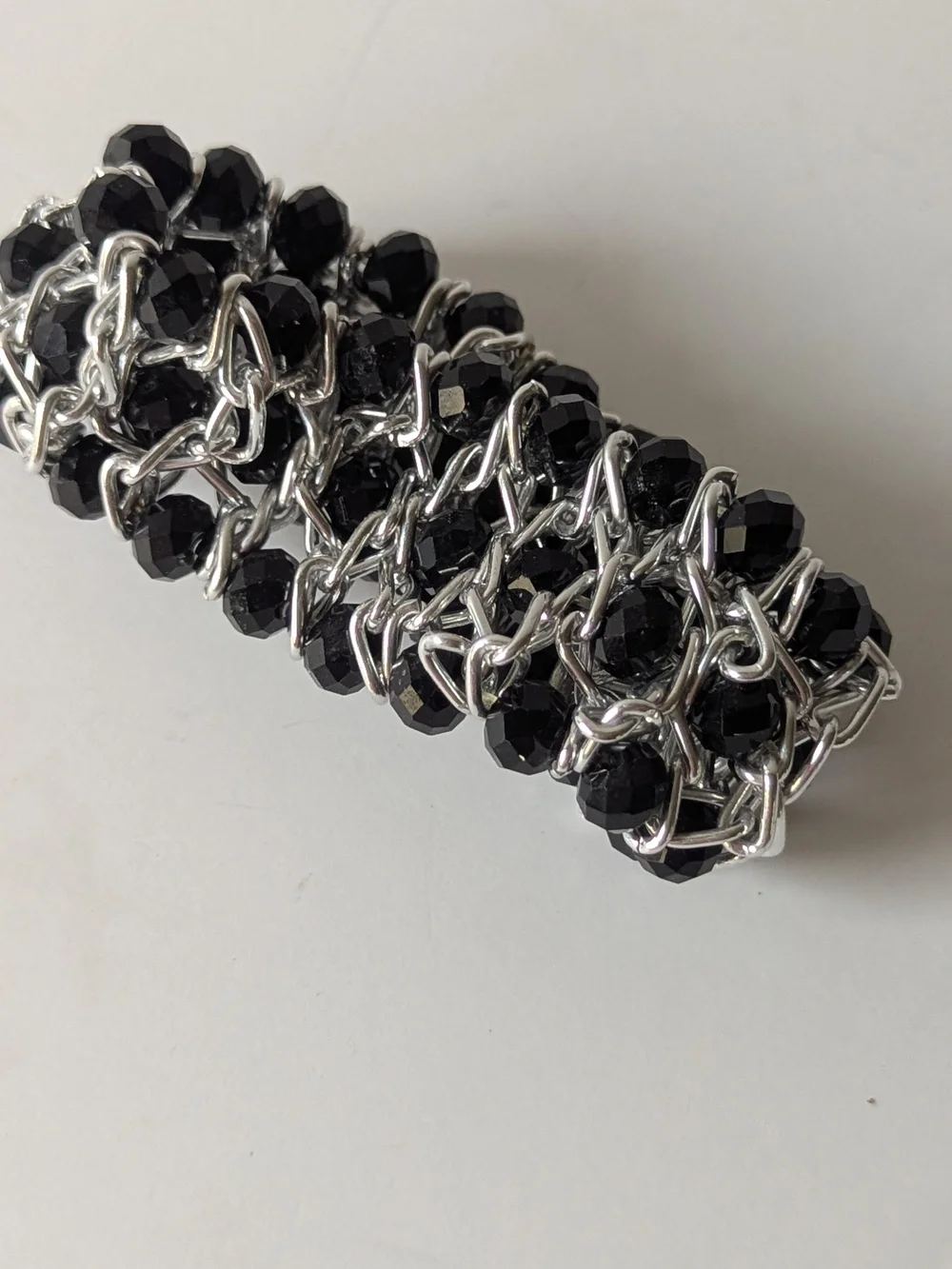 Black Beaded Chain Wrap Bracelet - Unbranded